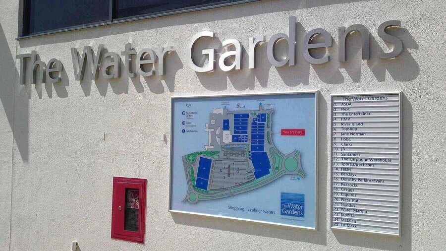 3D metal signs installed for a commercial setting.