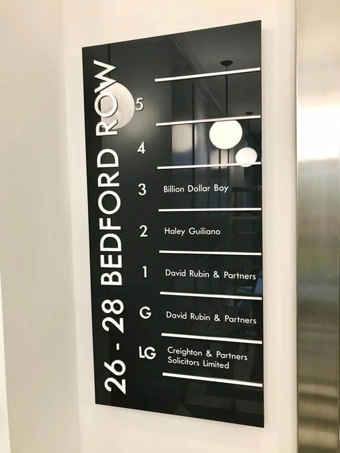 Floor Guide Map Signs Hotel Offices by AW Sign Services.
