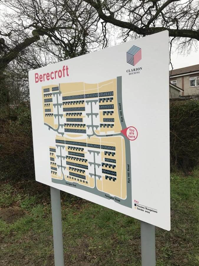 Outdoor Map Signage by AW Sign Services.