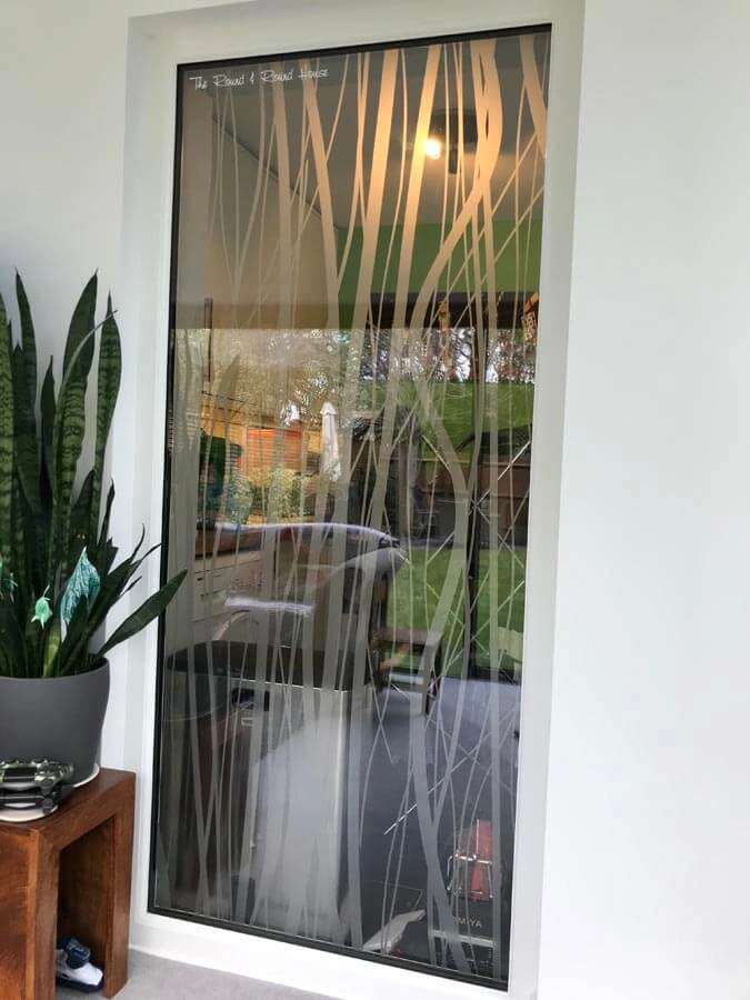 Patterned Glass Privacy Effect by AW Sign Services.